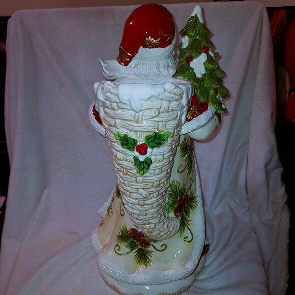 Vintage Cracker Barrel "Season of Peace" Decorative Santa Vase NWT HARD TO FIND - Picture 6 of 16